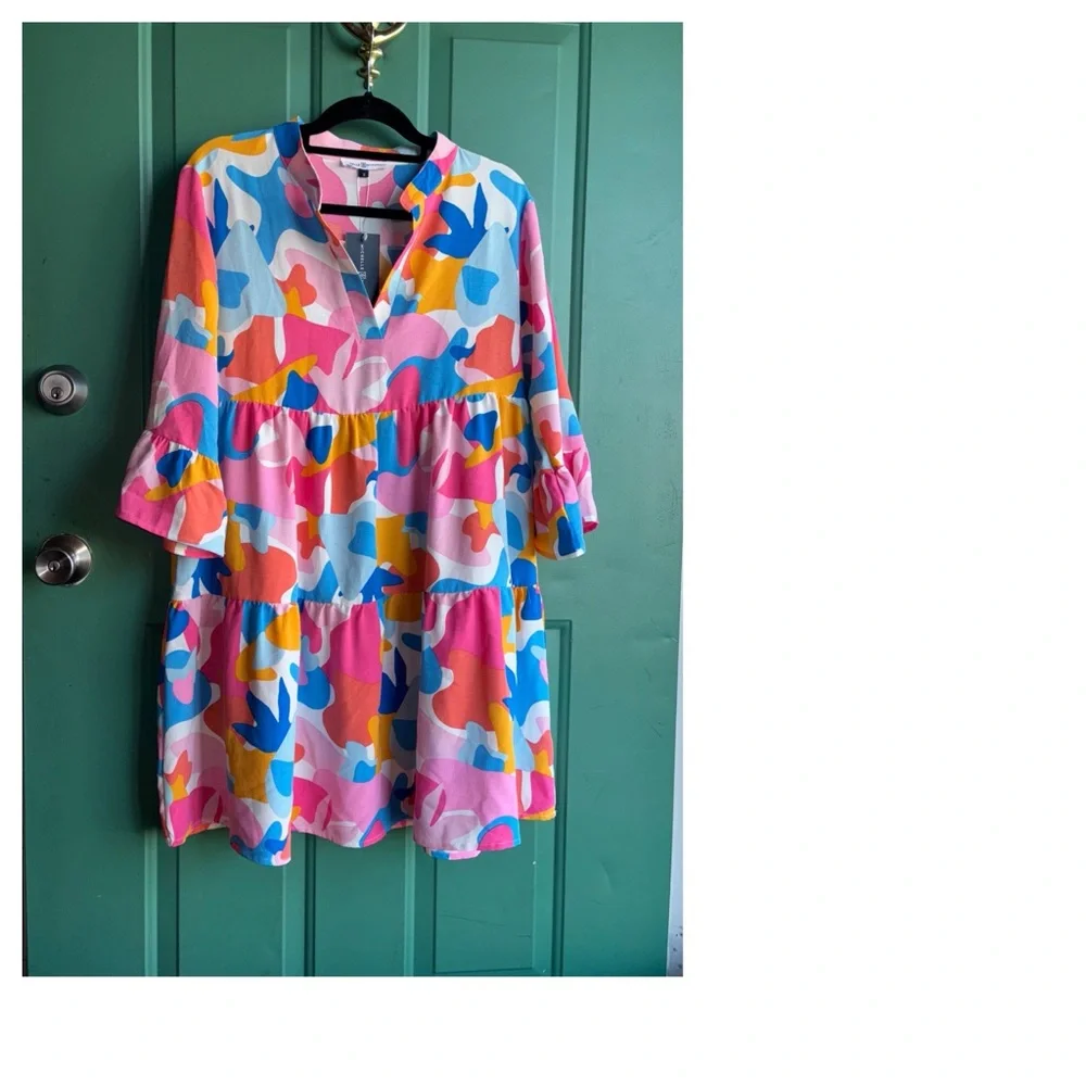 Michelle McDowell small Multicolor Abstract Dress new - Picture 2 of 9